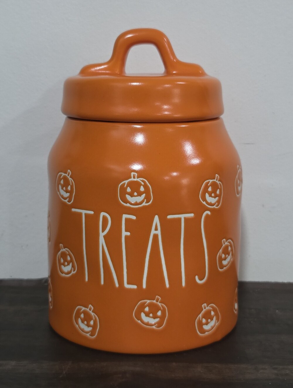 Rae Dunn Small Orange Halloween Canister